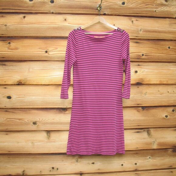 Tory Burch Striped Logo Dress - Picture 1 of 9